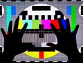 TV Test Pattern generated by a Monoscope TV Static Noise Glitch Effect Ã¢â¬â Original Photo from a vintage Television Royalty Free Stock Photo